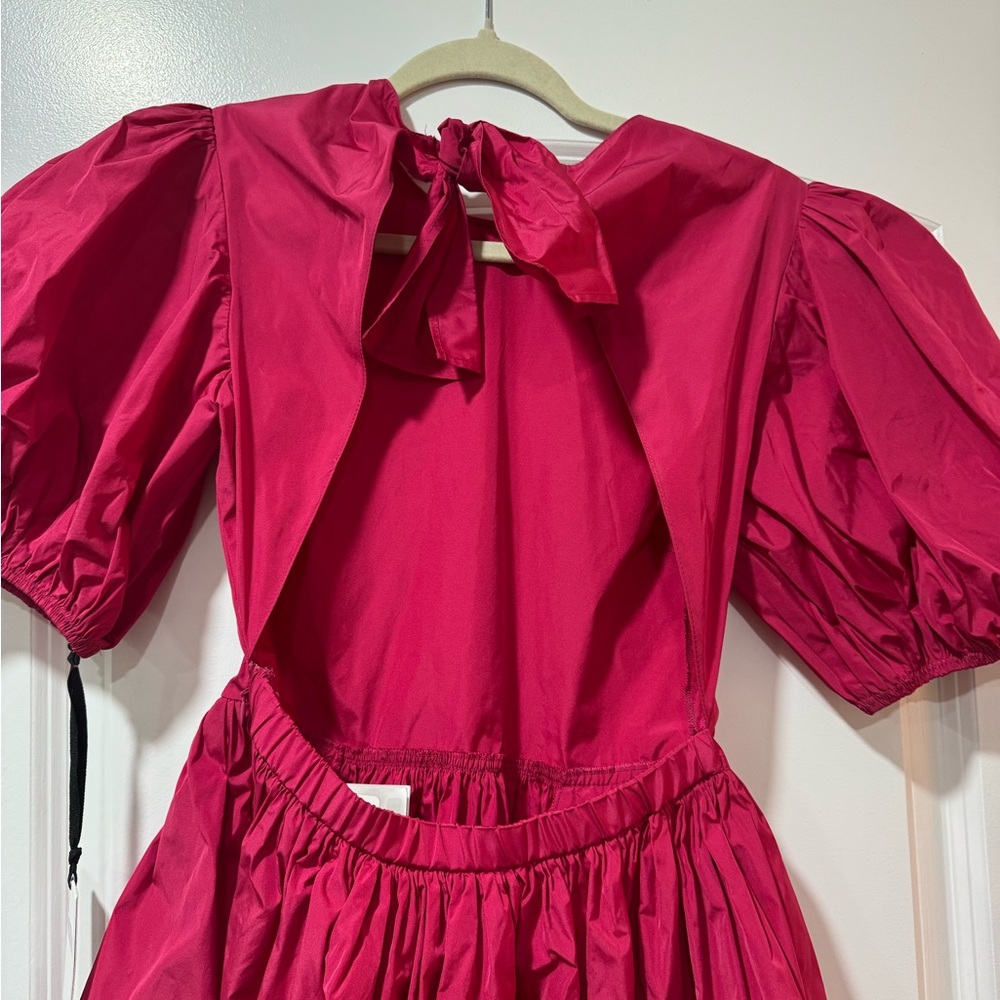 RED Valentino Ruffle-Sleeved Backless Mini Taffeta Dress Size EU 40 - US 4-6 - Picture 15 of 16